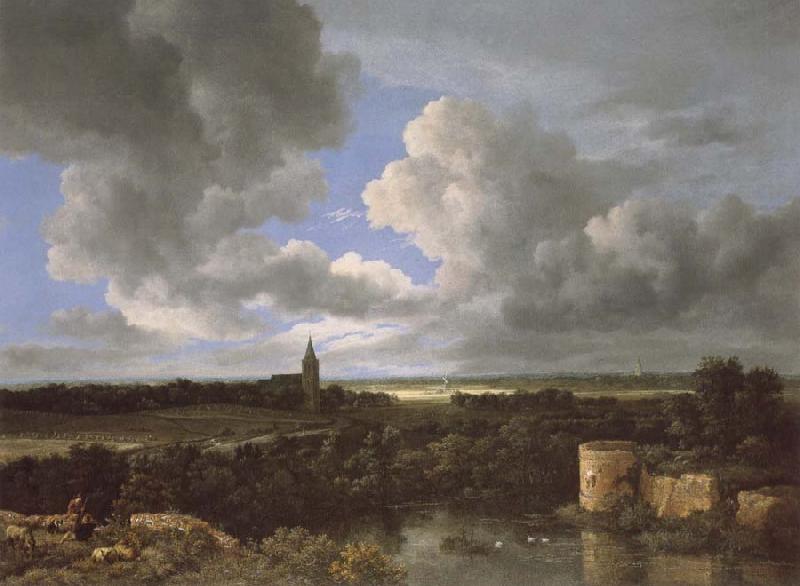 Jacob van Ruisdael A Landscape with a Ruined Castle and a Church oil painting image